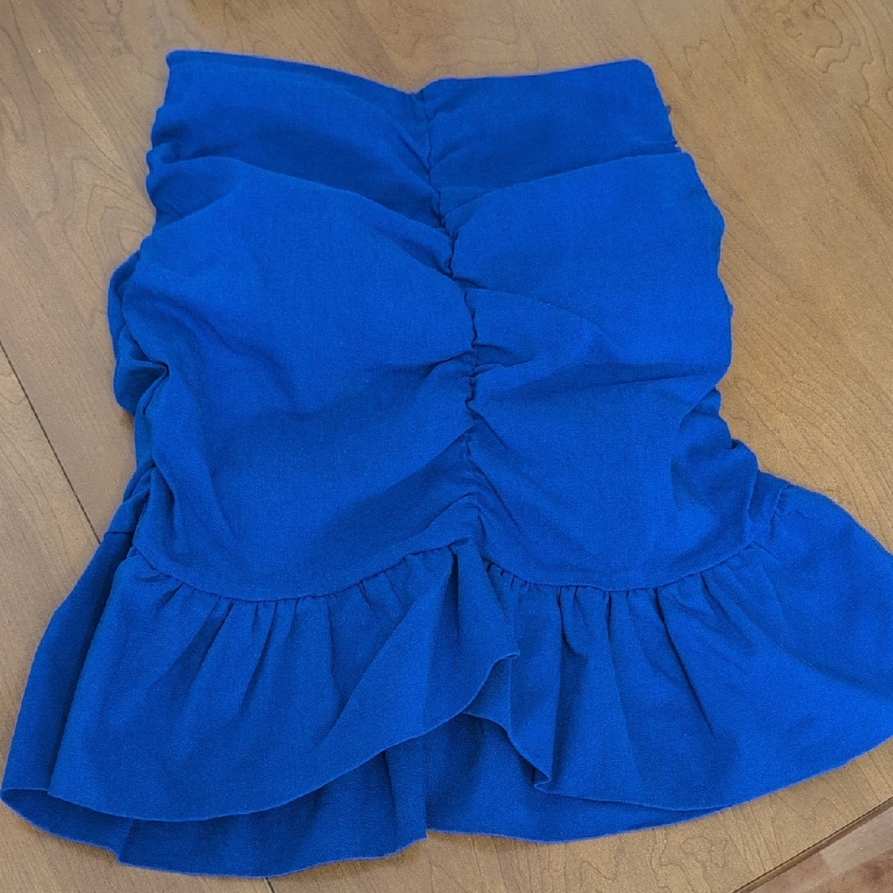 Elegant Deep Blue Ruffled Skirt